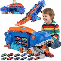 Ciężarówka Dinozaur Laweta Tor Wyścigowy 12 Aut Zjeżdżalnia Pożera Pojazdy