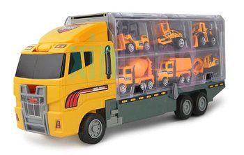 Ciężarówka TIR transporter + auta maszyny budowlan - Kontext