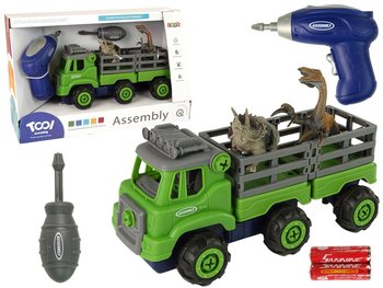 Ciężarówka Transport Dinozaury Wkrętarka Śrubokręt Do Rozkręcania - Lean Toys