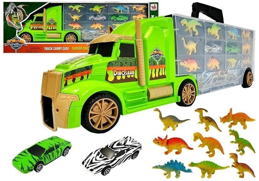 Zdjęcia - Auto dla dzieci Osota Ciężarówka Transporter Sorter Walizka z Dinozaurami Zielona 