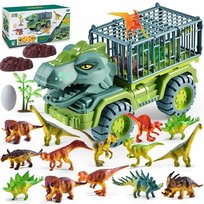 CIĘŻARÓWKA ZABAWKA DINOZAUR SAMOCHÓD T-REX DINOZAURY TRANSPORTER + FIGURKI
