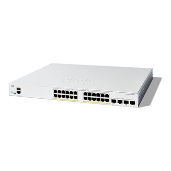 - Cisco - Cisco Catalyst 1200-24FP-4G - Switch - C3 - inteligentny - 24 x 10/100/1000 (PoE+) + 4 x Gigabit Ethernet SFP - Montaż - Cisco