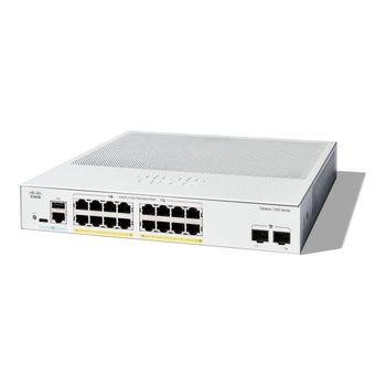 - Cisco - Cisco Catalyst 1300-16FP-2G - Switch - C3 - Zarządzany - 16 x 10/100/1000 (PoE+) + 2 x Gigabit Ethernet SFP - Możliwość montażu na - Cisco