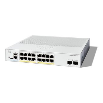 - Cisco - Cisco Catalyst 1300-16P-2G - Switch - C3 - Zarządzany - 16 x 10/100/1000 (PoE+) + 2 x Gigabit SFP - Możliwość montażu w stojaku - P - Cisco