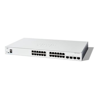 - Cisco - Cisco Catalyst 1300-24T-4G - Switch - C3 - Zarządzany - 24 x 10/100/1000Base-T + 4 x Gigabit SFP - Możliwość montażu w stojaku - Cisco