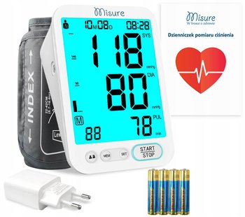 Ciśnieniomierz Misure MI Med 7 Arytmia Mówi po POLSKU LCD Zasilacz Etui USB - Misure