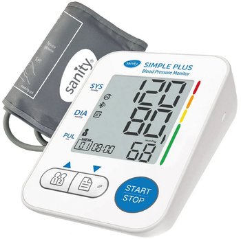 CIŚNIENIOMIERZ SANITY SIMPLE PLUS PODŚWIETLANY EKRAN PAMIĘĆ 199 POMIARÓW - Sanity