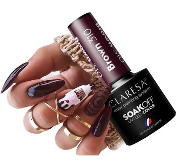 Claresa Brown 310 Lakier Hybrydowy Hybryda Ciemne Bordo 5 Ml - Puderek