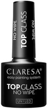 Claresa Top Glass No Wipe lakier hybrydowy efekt mokrych paznokci - Claresa