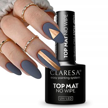 Claresa Top Matt No Wipe Matowy Top Hybrydowy Bez Przemywania 5 Ml - Puderek