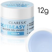 Claresa, Żel budujący soft&easy builder gel clear, 12 g Claresa