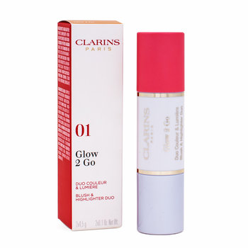 Clarins, Glow 2 Go, rozświetlacz i róż 01 Glowy Pink, 9,5 g - Clarins
