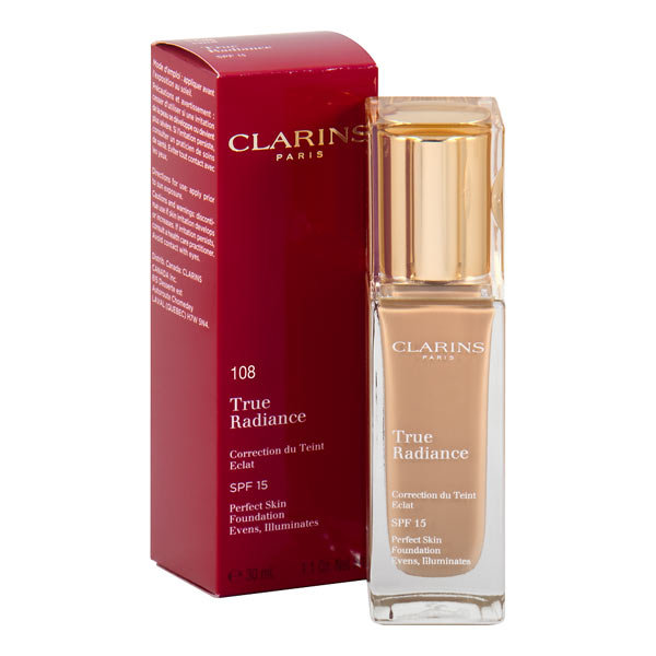 Clarins, True Radiance, rozświetlający podkład do twarzy 108 Sand, SPF ...