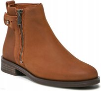 CLARKS BOTKI DAMSKIE BRĄZOWE SKÓRZANE 39 2ŻBK Clarks