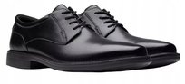 CLARKS CZARNE PÓŁBUTY MĘSKIE SKÓRZANE ELEGANCKIE MIGDAŁOWY NOSEK 46 3DA Clarks