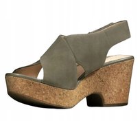 CLARKS DAMSKIE SANDAŁY SKÓRZANE NA RZEPY 42 ŻNI Clarks