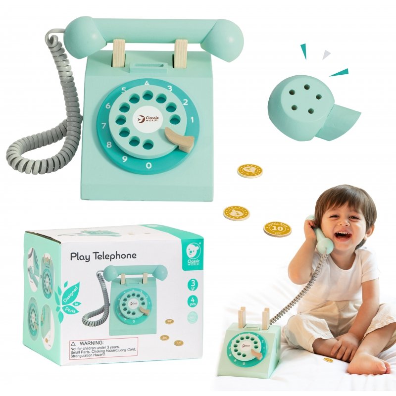 Фото - Розвивальна іграшка Classic World Klasyczny Drewniany Telefon dla Dzieci 4 el. 