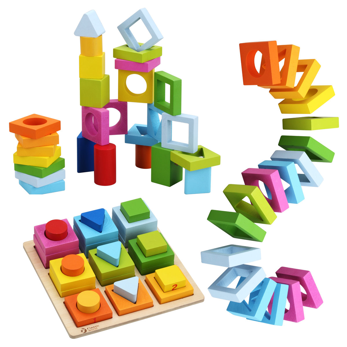 Classic World, układanka geometryczna, klocki sorter