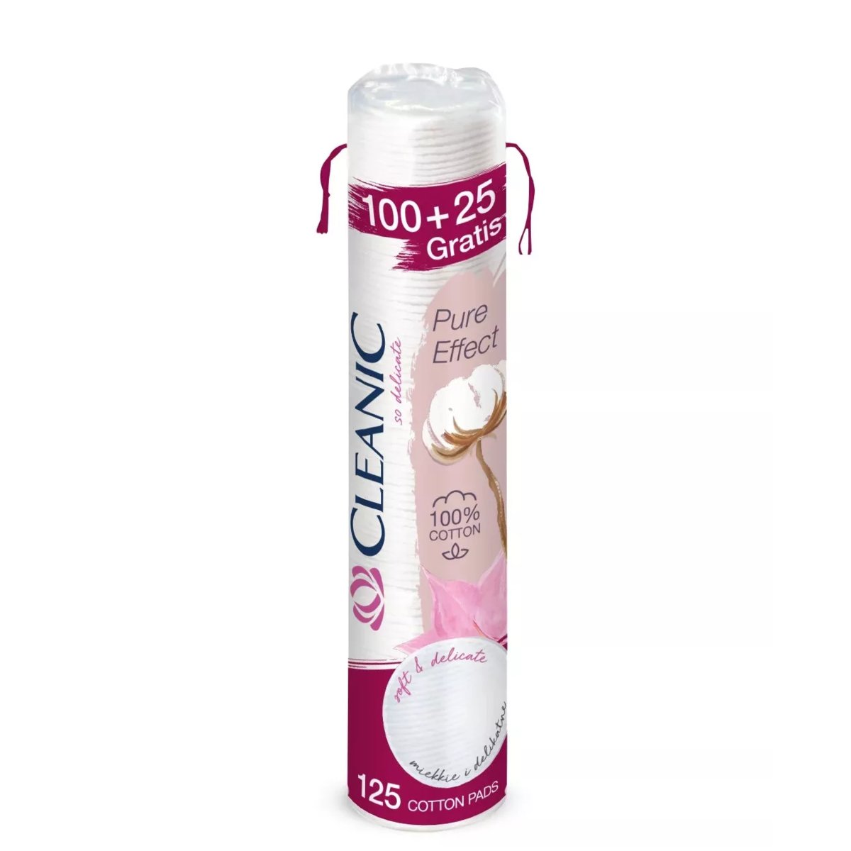 Cleanic, Pure Effect, płatki kosmetyczne okrągłe, 125 szt.-Zdjęcie-0