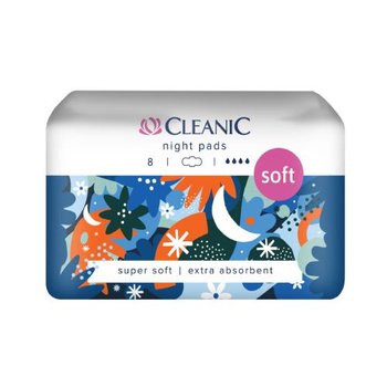 Cleanic Soft Night, Podpaski Dla Kobiet Na Noc, 8szt - Cleanic