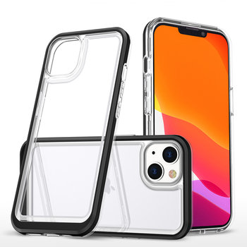 Clear 3In1 Etui Iphone 14 Plus Silikonowy Pokrowiec Z Ramką Czarne - Hurtel