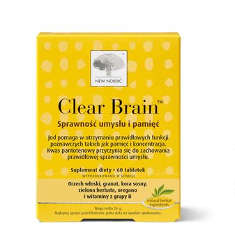 Clear Brain, suplement diety, 60 tabletek - New Nordic Healthbrads