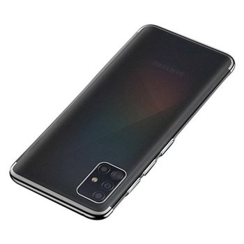 Clear Color case żelowy pokrowiec etui z metaliczną ramką Samsung Galaxy A51 czarny - Hurtel