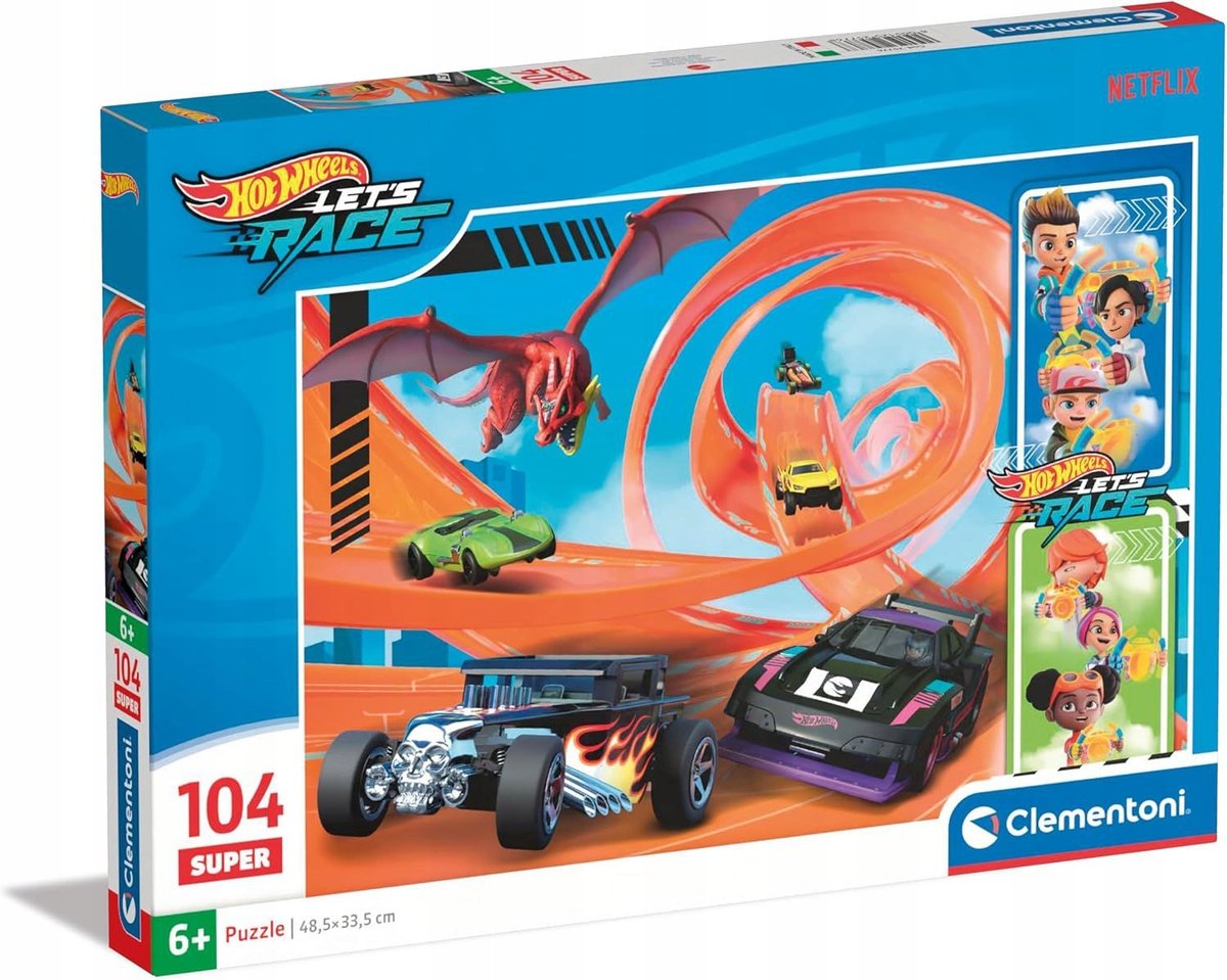 CLEMENTONI 104 EL. SUPER KOLOR HOT WHEELS [PUZZLE] - Clementoni | Sklep ...