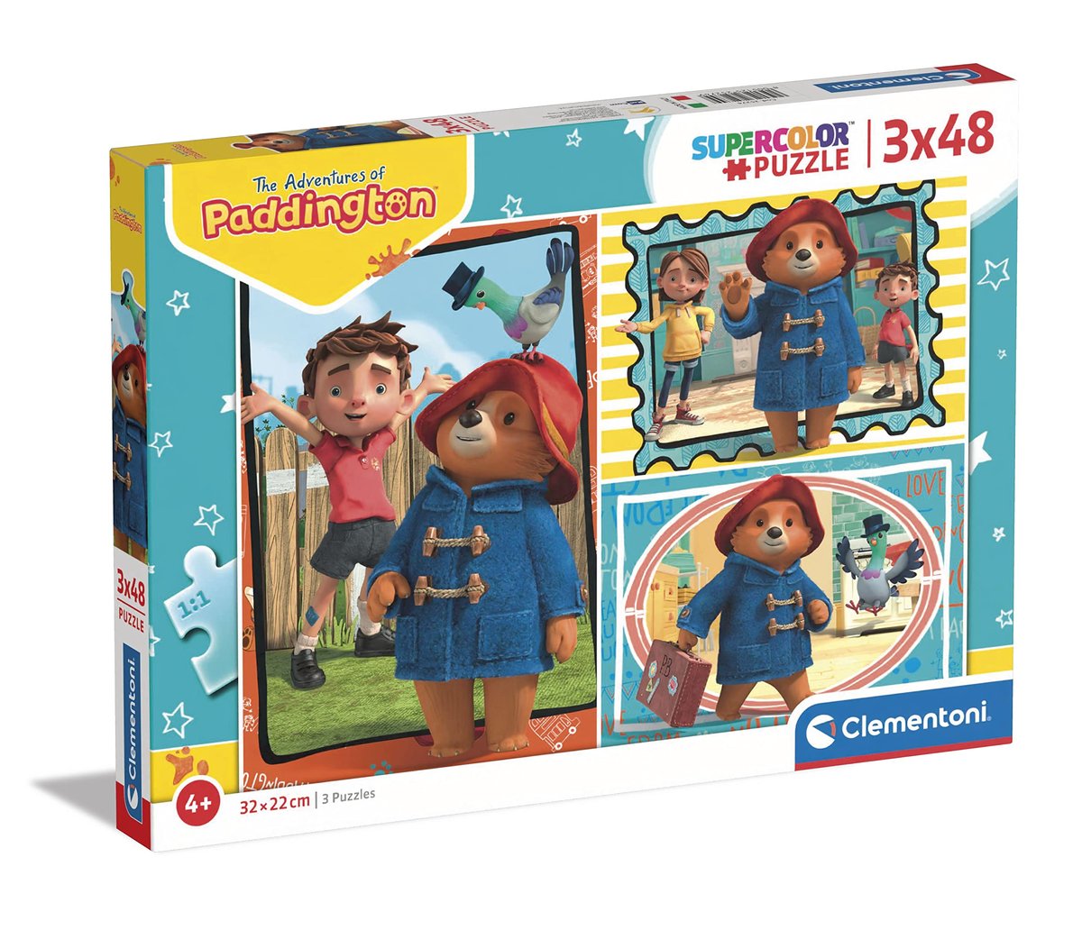 Clementoni - 25274 - Supercolor Puzzle Paddington - 3 x 48 elementów (w ...