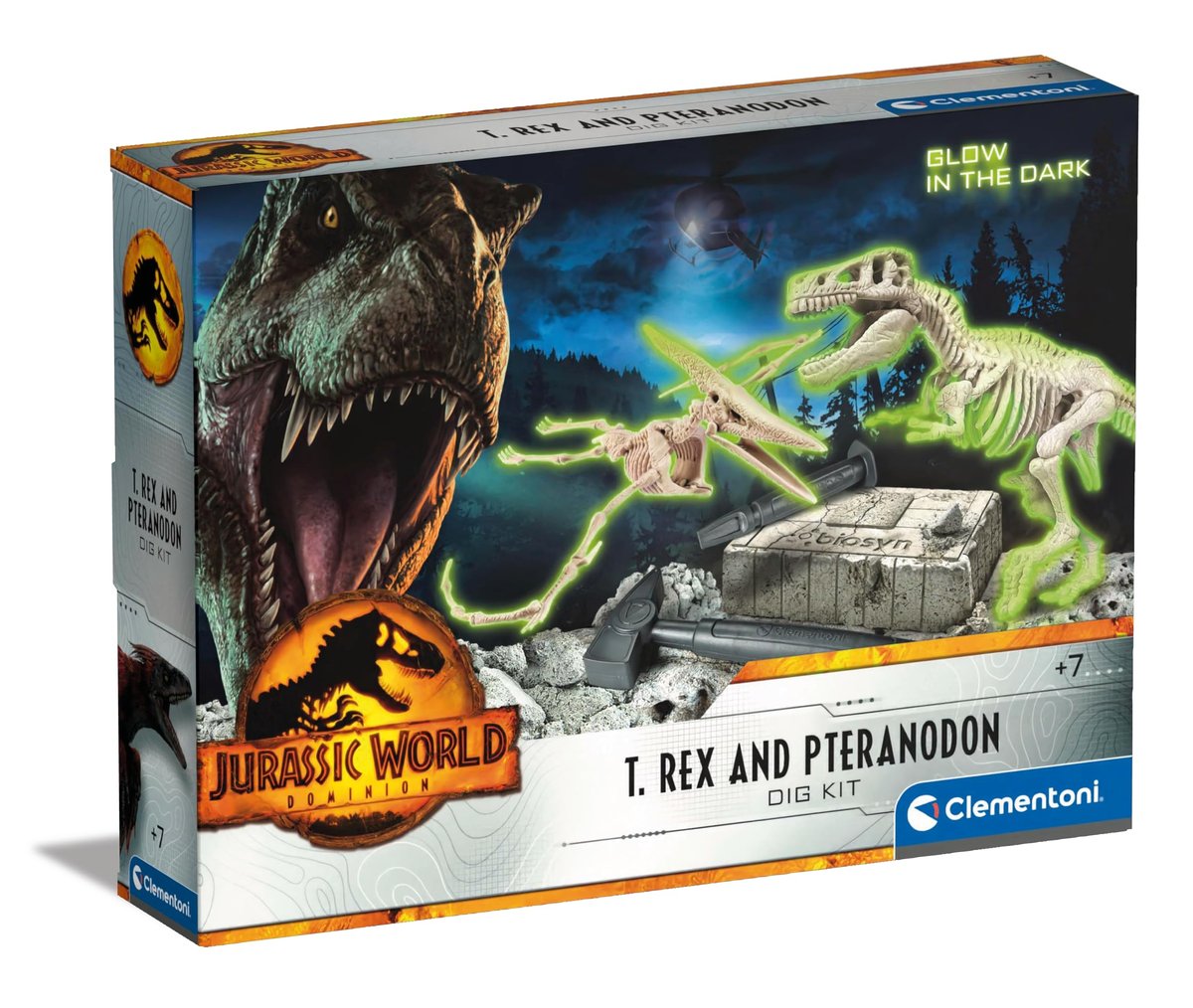 Clementoni Jurassic World 3 - zestaw do wykopalisk T-Rex i Pteranodon ...