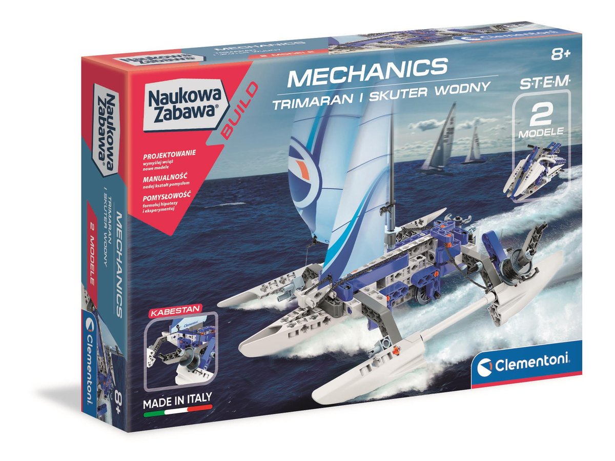 Clementoni, klocki konstrukcyjne Laboratorium Mechaniki - trimaran i skuter wodny, 50063