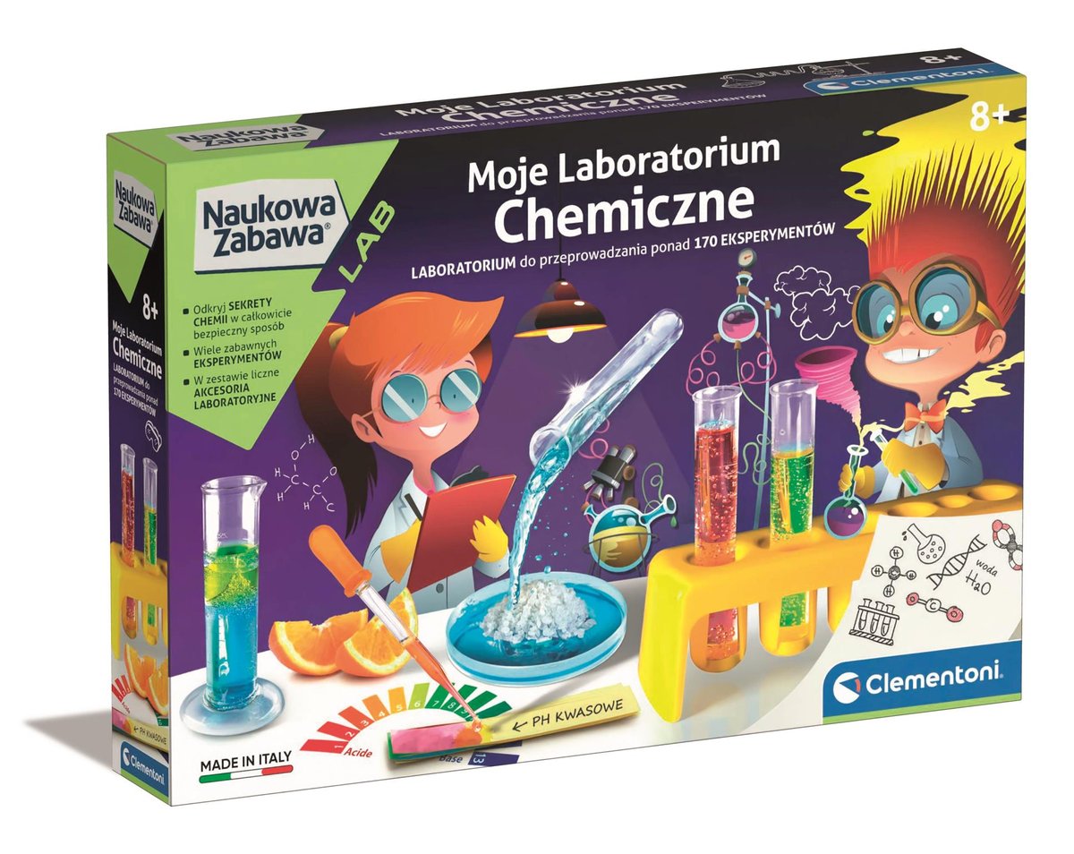 Clementoni, laboratorium chemiczne, zestaw