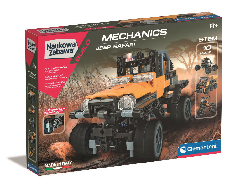 Clementoni, Laboratorium Mechaniki, klocki konstrukcyjne Jeep safari, 50123