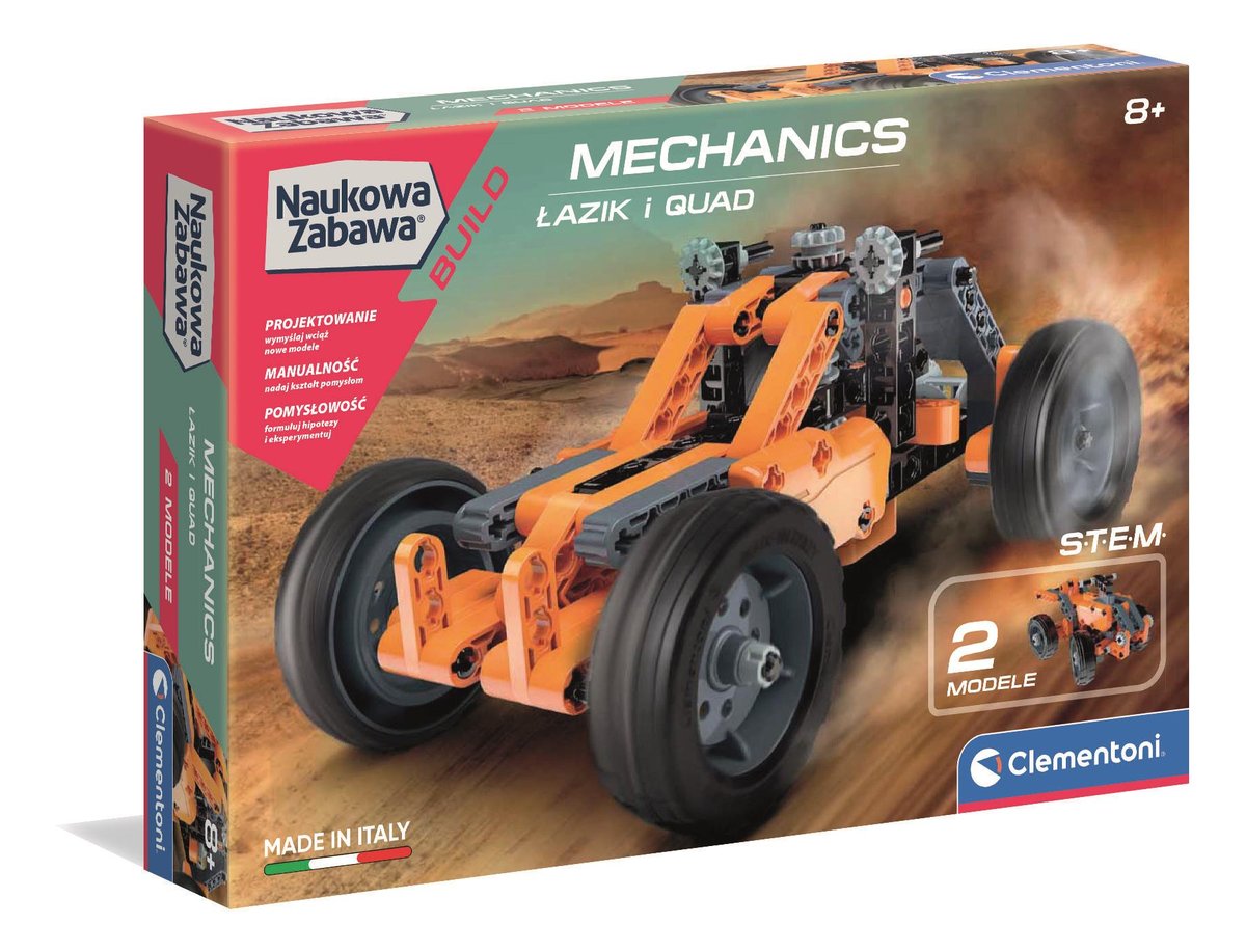 Clementoni, Laboratorium Mechaniki, zabawka konstrukcyjna Łazik i Quad