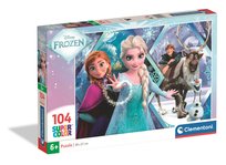 Clementoni, puzzle 104 super kolor frozen 25045 Clementoni