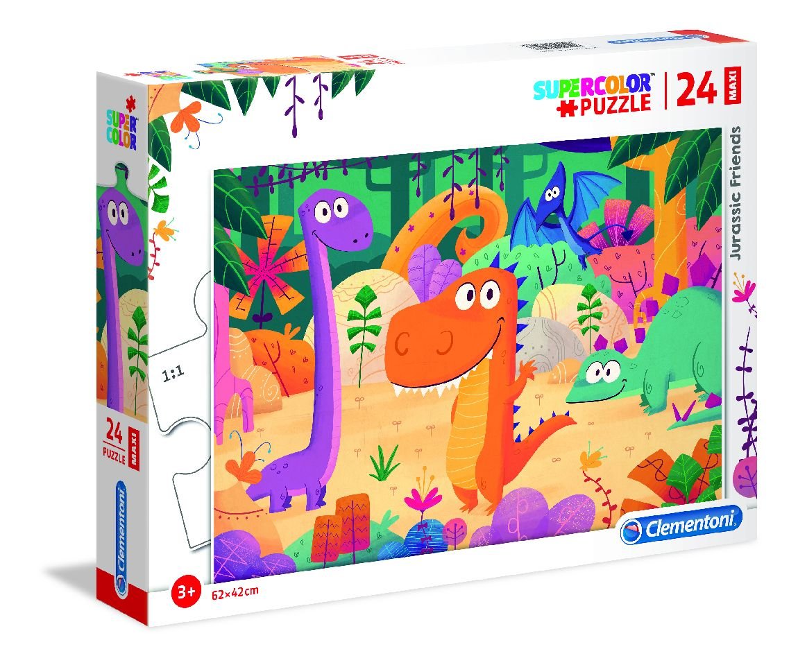 Clementoni Clementoni Puzzle 24 Elementy Maxi Jurassic Friends Układanka Dla Dzieci