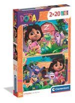 Clementoni, Puzzle 2X20 Super Kolor Dora 24827 Clementoni