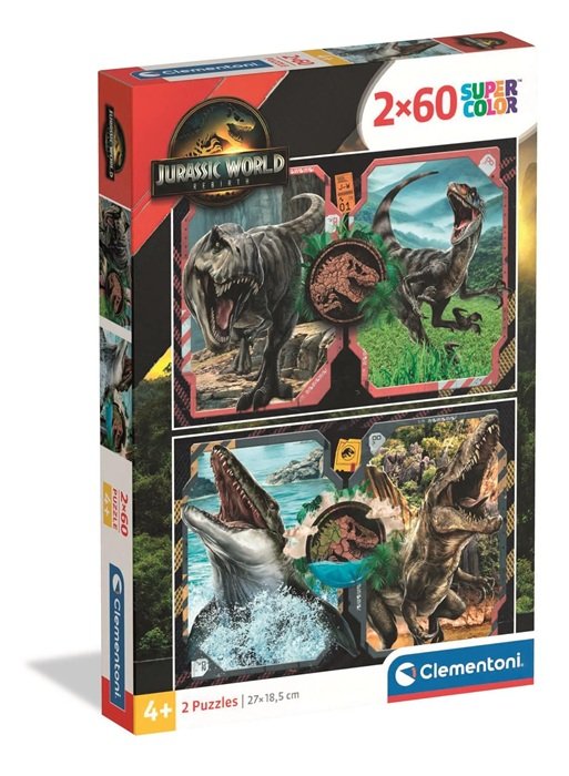 Clementoni Clementoni Puzzle 2X60 Super Kolor Jurassic World 24830