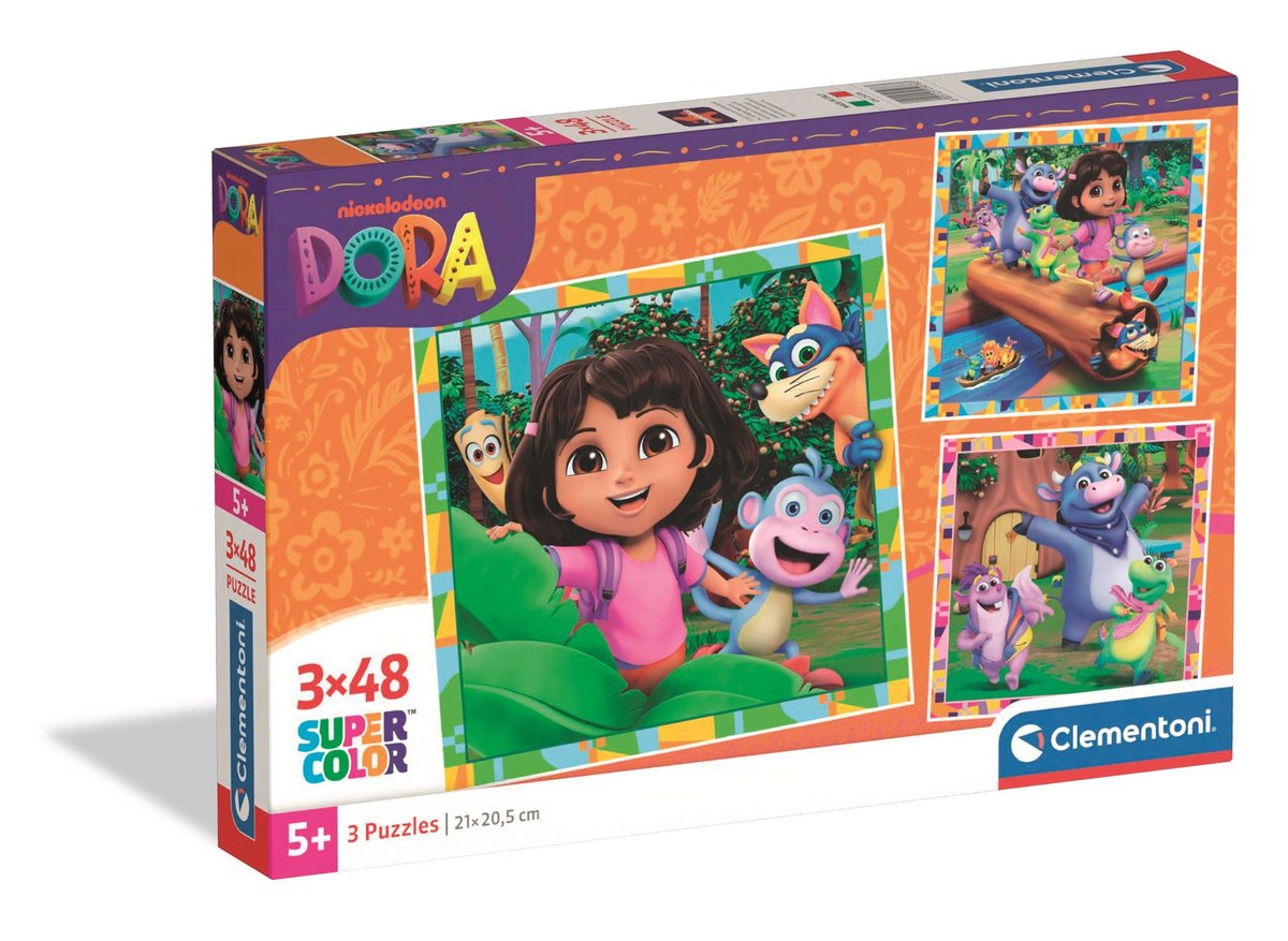 Clementoni, Puzzle 3X48 Super Kolor Dora 25078 - Clementoni | Sklep ...
