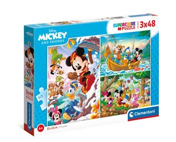 Clementoni, puzzle, Disney, Mickey i Przyjaciele, 3x48 el. - Clementoni