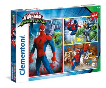 Clementoni, puzzle, Marvel, SuperColor Spider-Man, 3x48 el. - Clementoni