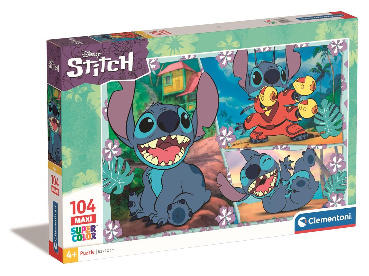 Clementoni Clementoni, Puzzle, Maxi, Super Kolor, Stitch, 104 el.
