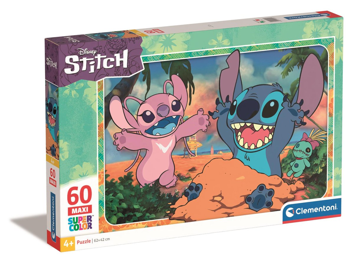 Clementoni Clementoni, Puzzle, Maxi Super Kolor, Stitch, 60 el.