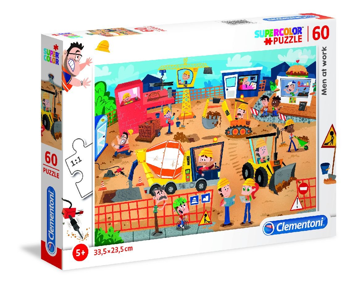 Clementoni, puzzle, Men at work, 60 el.