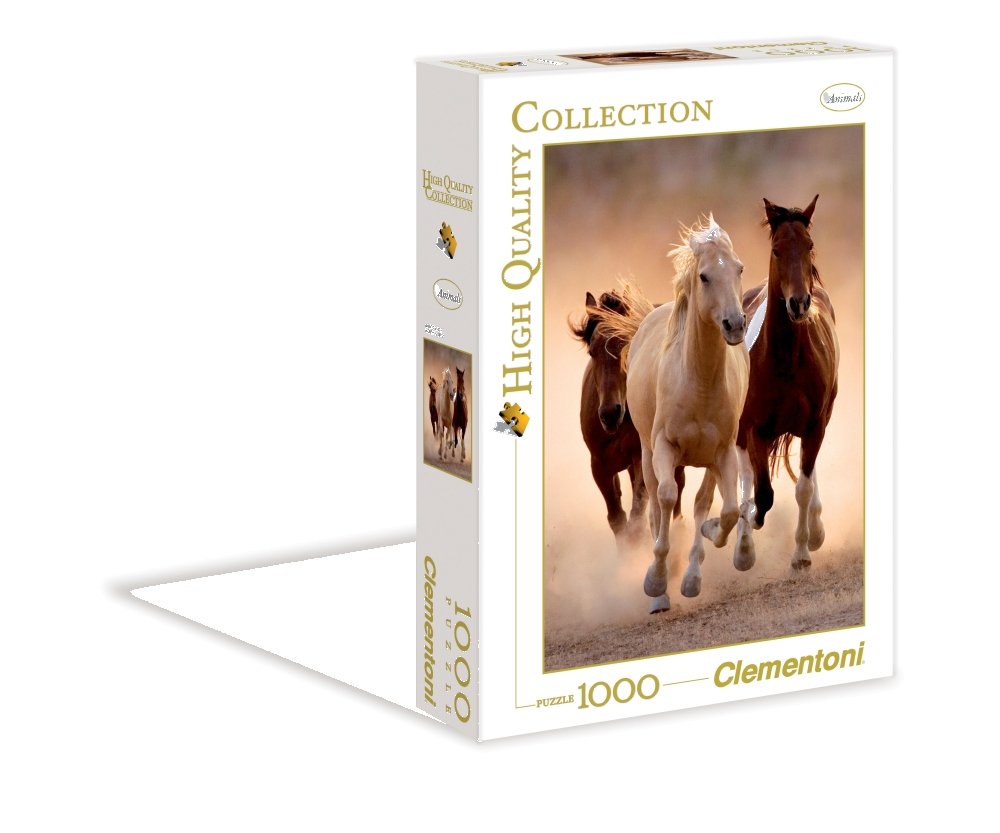 Clementoni, puzzle, Running horses, 1000 el.