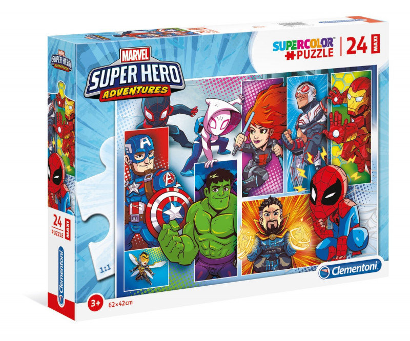 Clementoni, puzzle, Super Heroes, 24 el.