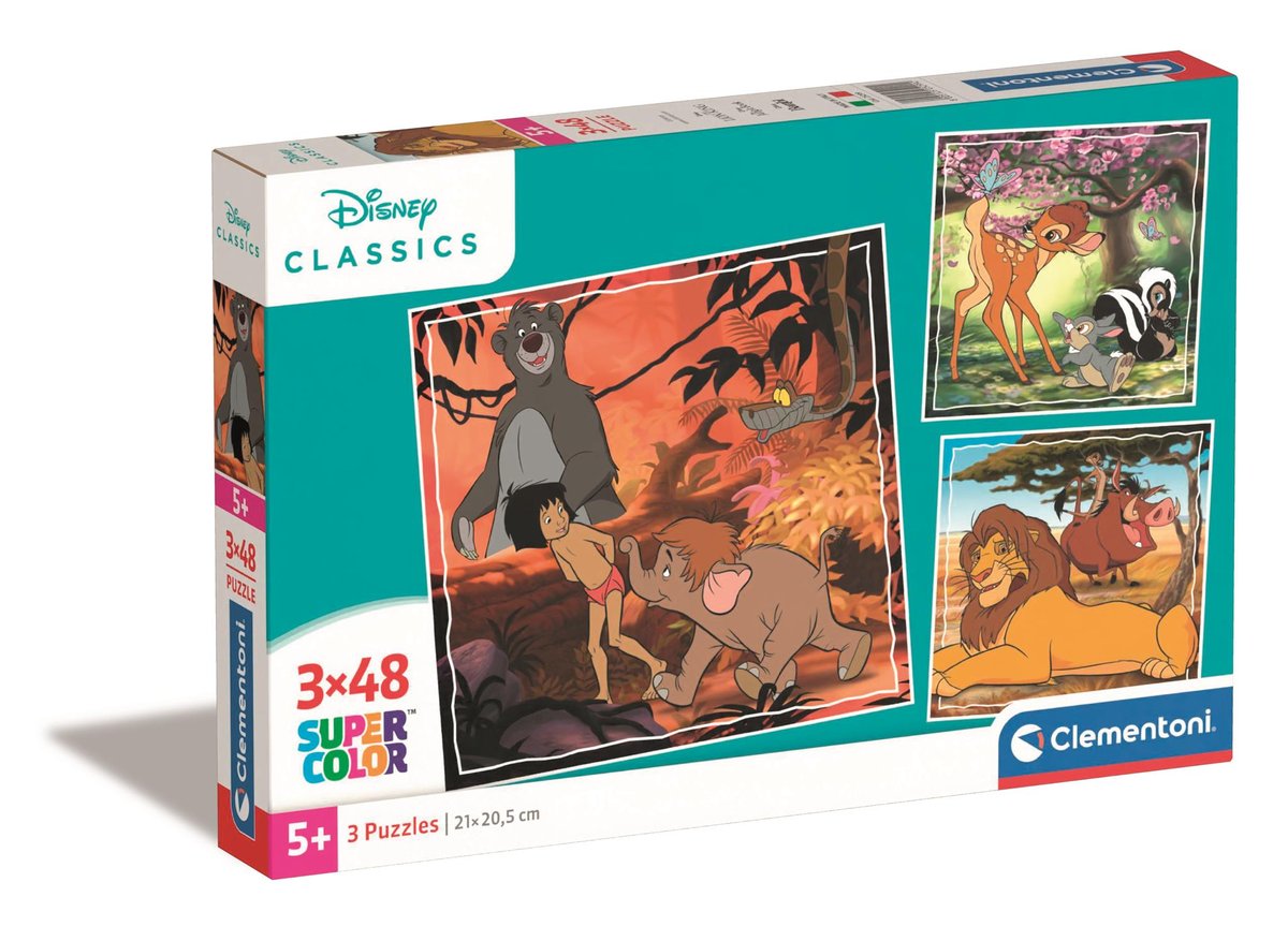Clementoni, Puzzle, Super Kolor, Disney Classic, 3x48 el. - Clementoni ...