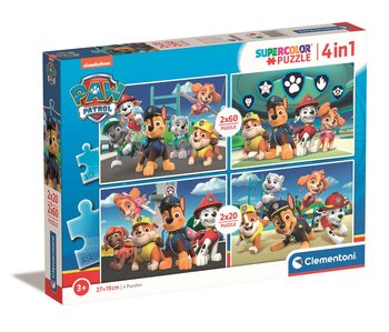 Clementoni, Puzzle Super Kolor Psi Patrol 24801, 2x20/2x60 el. - Clementoni