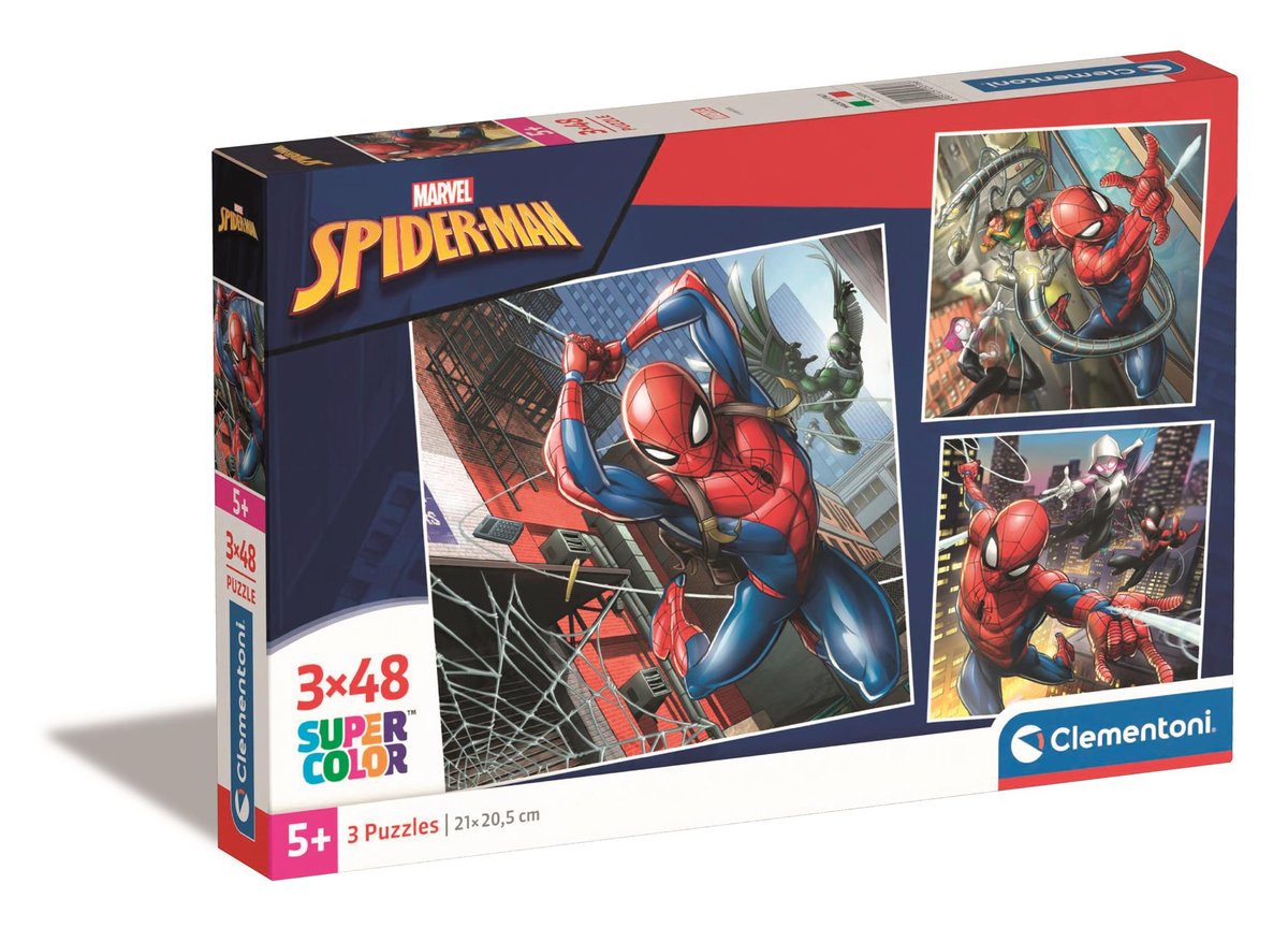 Clementoni, Puzzle, Super Kolor, Spider-Man, 3x48 el. - Clementoni ...