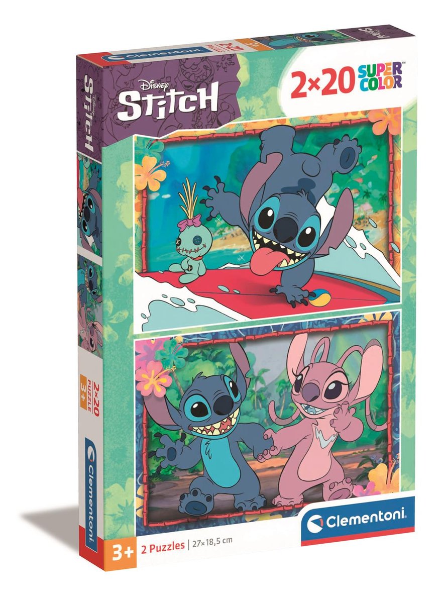 Clementoni, Puzzle, Super Kolor, Stitch, 2x20 el. - Clementoni | Sklep ...